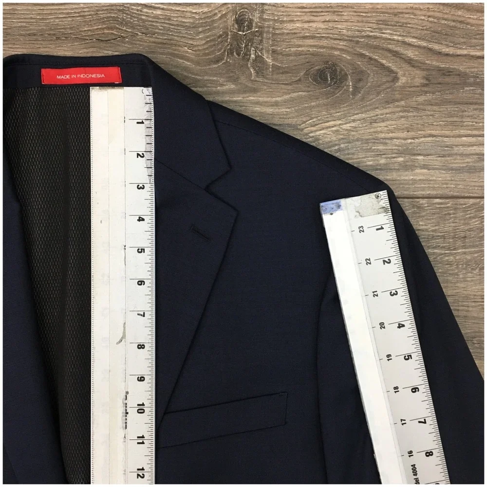 KENNETH COLE Mens Blue Blazer Sport Coat Casual Jacket Size 42S Slim Wool Suit‎